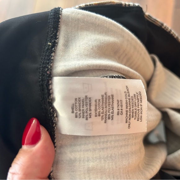 Natural Reflections Black and Brown Plaid Women's Pants Comfy Elastic Waist Band - Picture 7 of 8